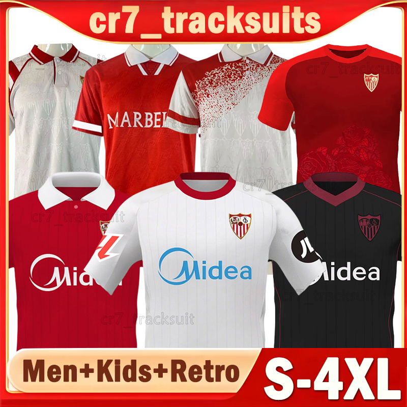 XXXL 4XL 2025 2026 SevillaS FC Soccer Jerseys Retro 1987 92 96 2003 15 ISAAC VARGAS ALFON AGOUME Men Uniforms 25 26 AKOR GUDELJ EJUKE Seville Football Shirts kids kits