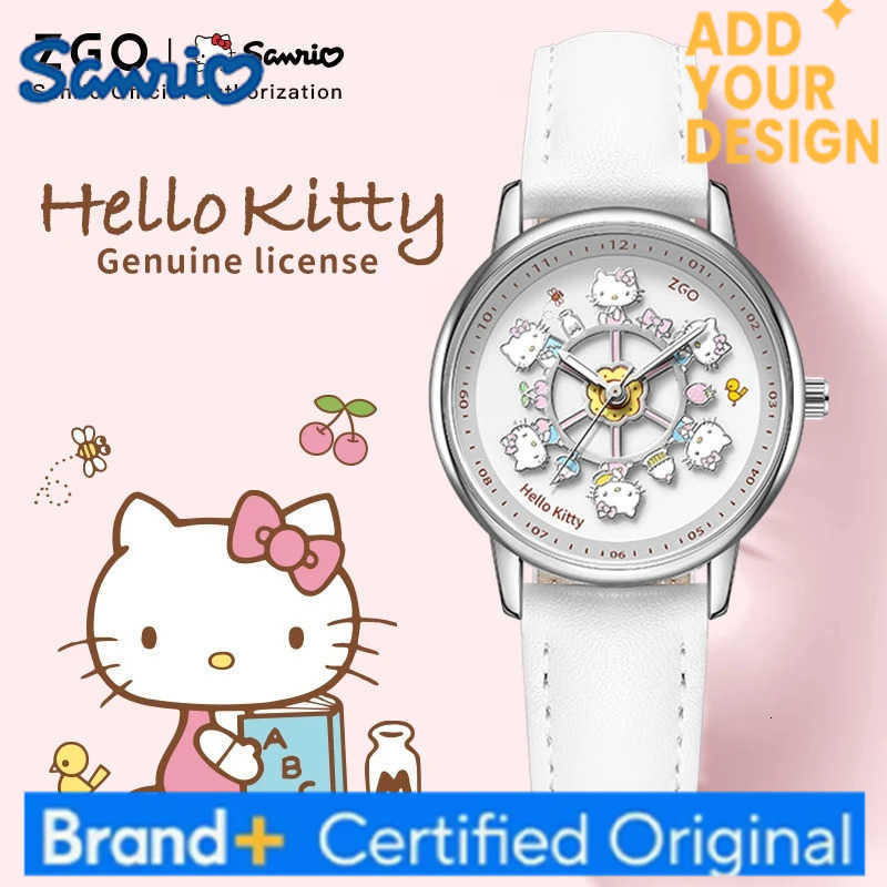 Sanrio X Hello Kitty Watch Clock Fashion Quartz Watch Rotate The Dial Student Waterproof Wristwatch Birthday Gift 2121 H251223