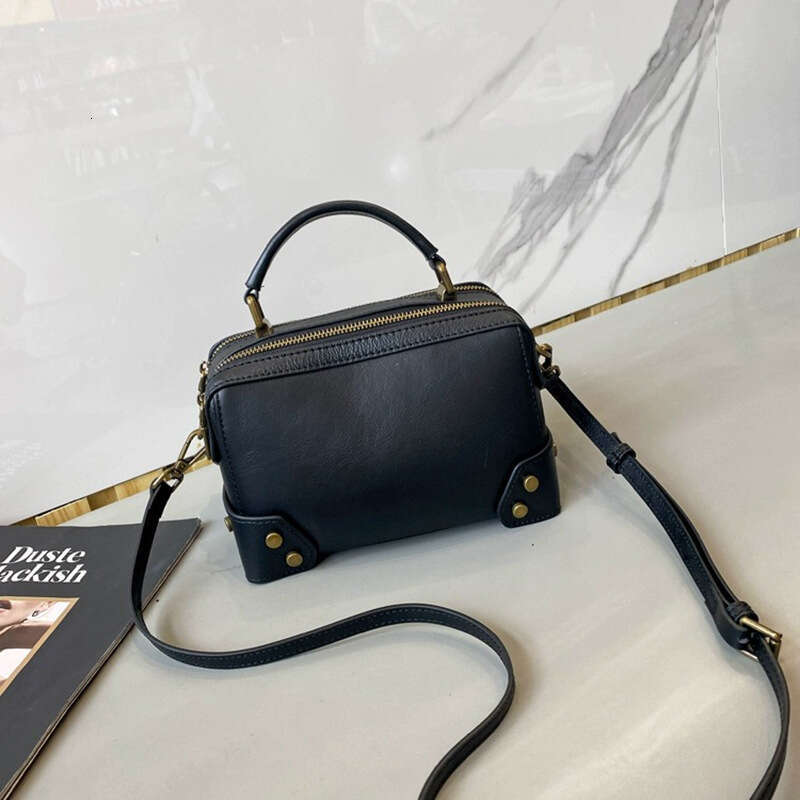 Luxury handbag tote bag new crossbody fashionable versatile single shoulder leather women's top layer cowhide handbag small box