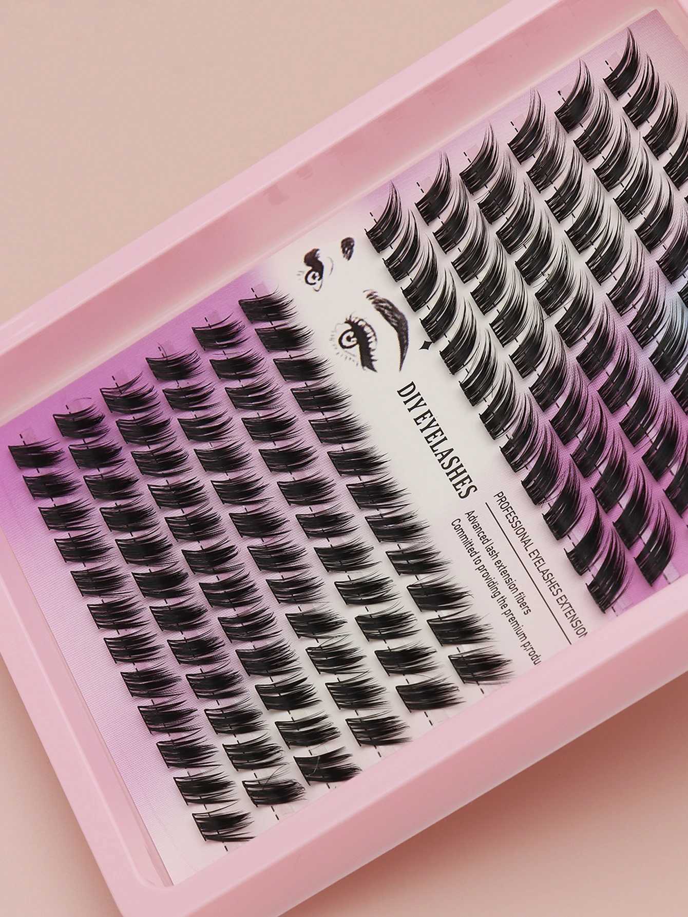 144 clusters Oblique flying fox style false eyelashes D curl individual eyelashes natural look beginners wearingT251223