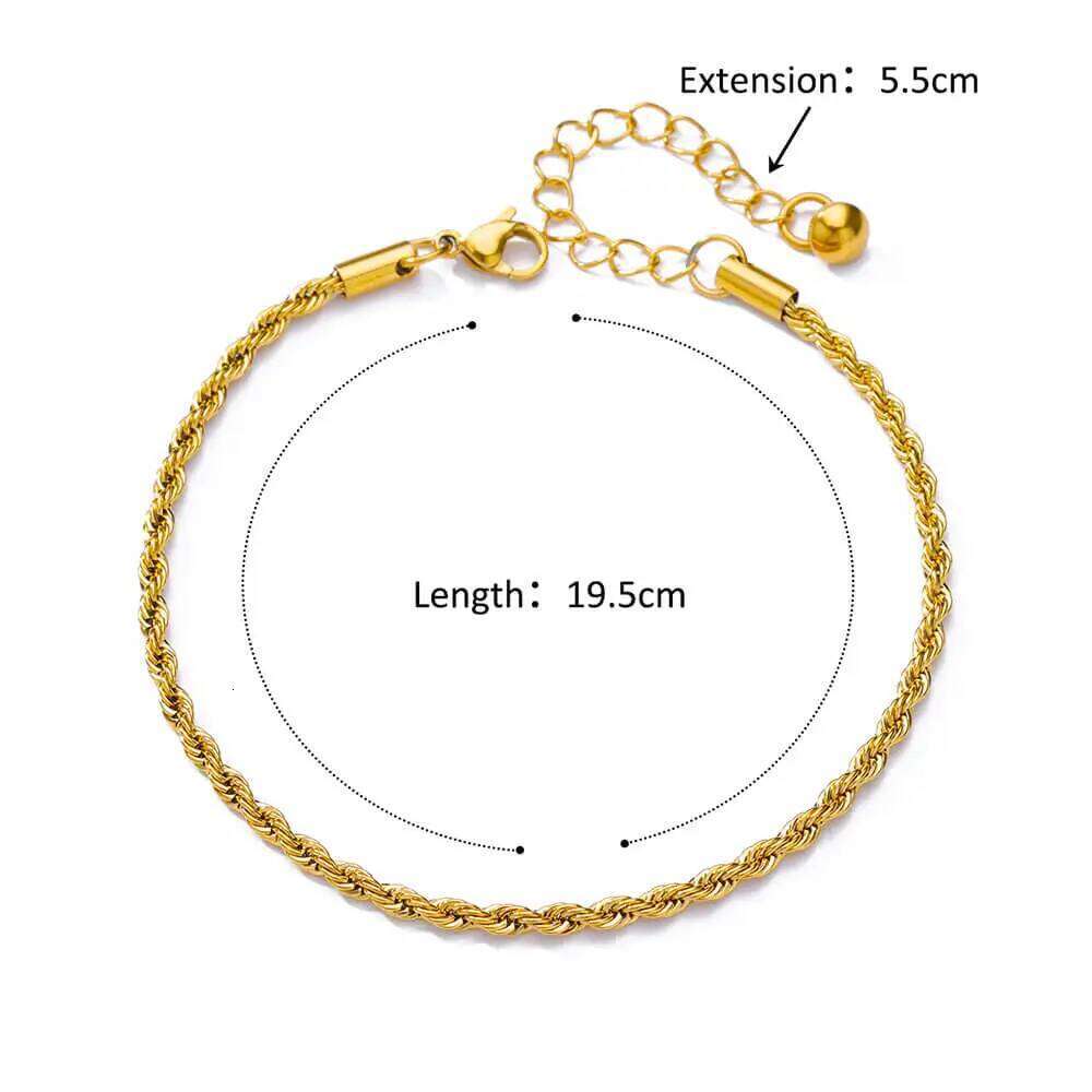 Stainless Steel Chain Anklets for Women Accessories Gold Color Ankle Bracelet Waterproof Anklet Summer Beach Boho Jewelry Gift 25H1223