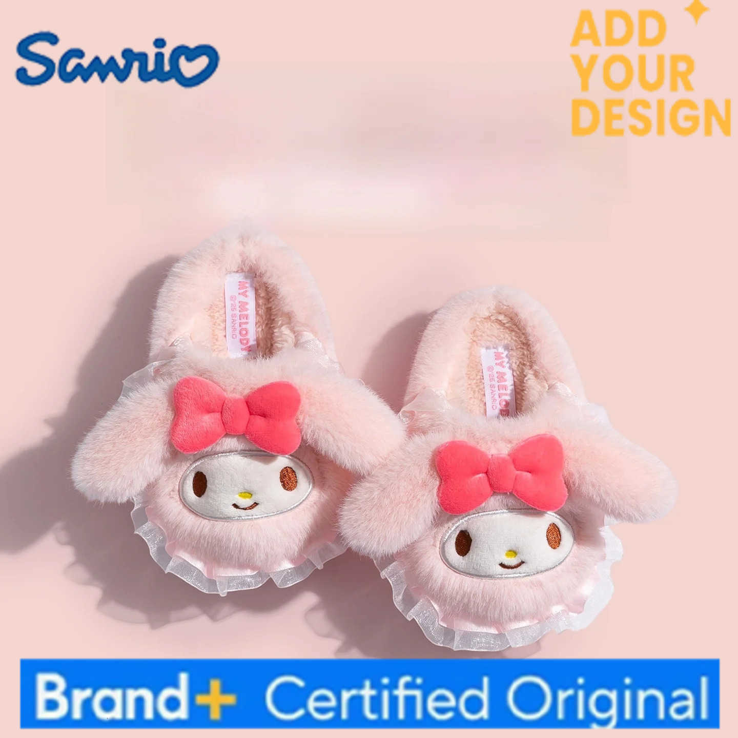 Sanrio Kids Slippers House Shoes Cartoon Cinnamoroll Winter Shoes For Girls Warm Anti-slip Soft Bottom Pink Blue Shoes Size 17cm-25cm H251223
