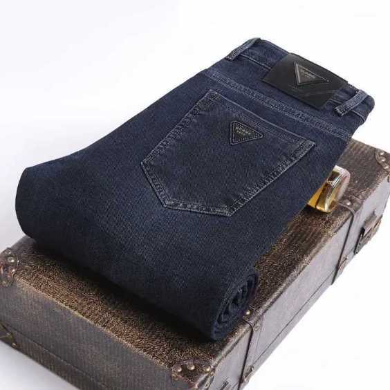 Autumn luxury Winter Mens Casual Straight Leg Jeans Thickened Comfortable Elastic Denim Trousers Slim Fit Mens Jeans H251211