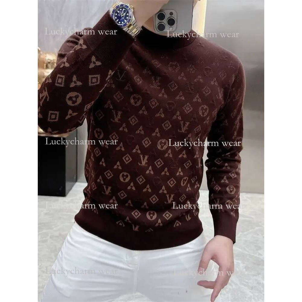 Autumn And Winter Long-Sleeved Sweater Trendy Brand Warm Slim-Fit Bottoming Top New Versatile Men's Clothing