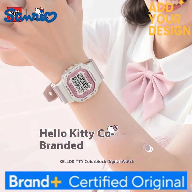 Sanrio Hello Kitty Student Watch For Girls - Waterproof Sports Timepiece For Primary And Secondary School Pupils Anime-Themed H251223