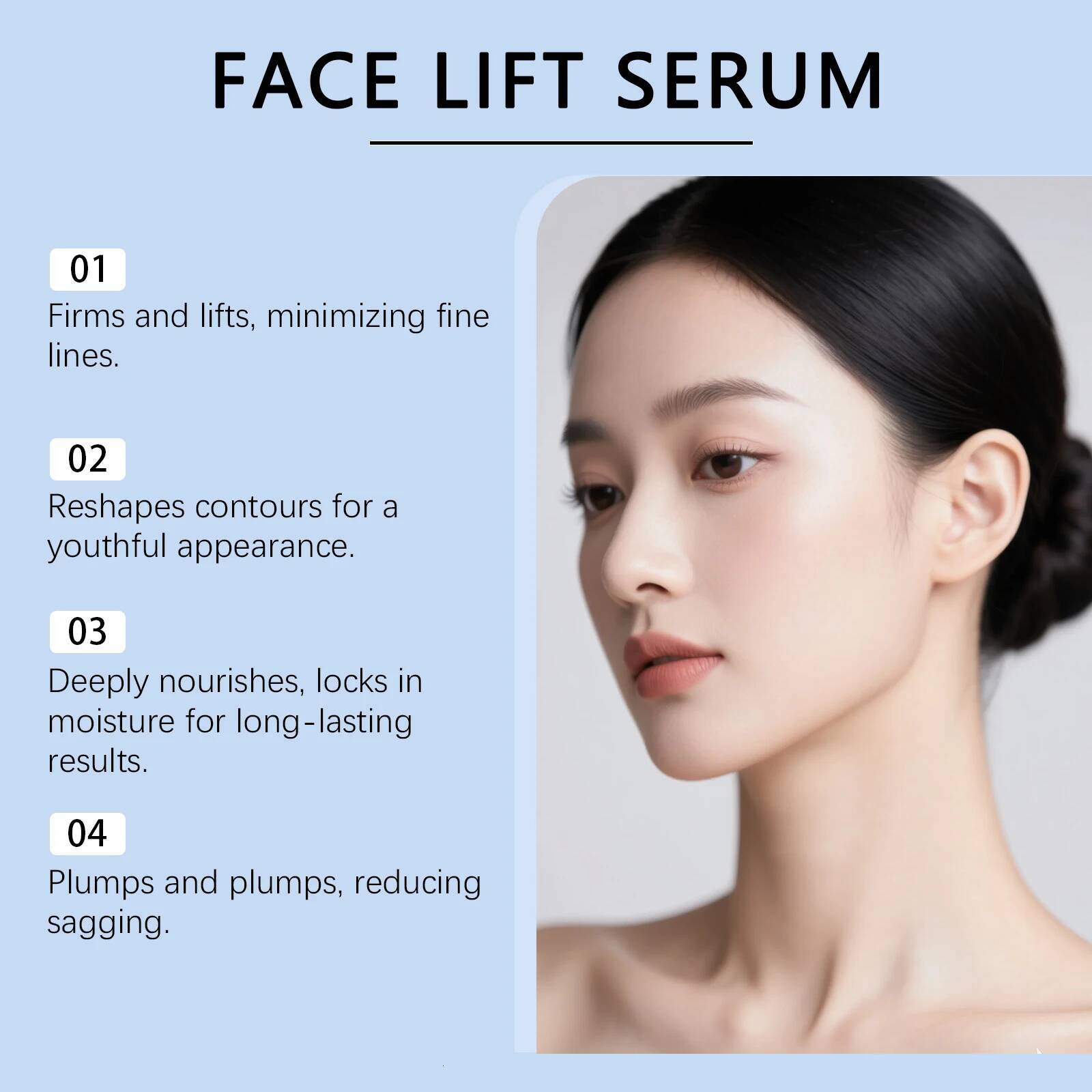 Instant Face Lifting Serum Firming Anti-Wrinkle Deep Moisturizing Brightening Smoothing Fade Fine Lines Tightening Essence