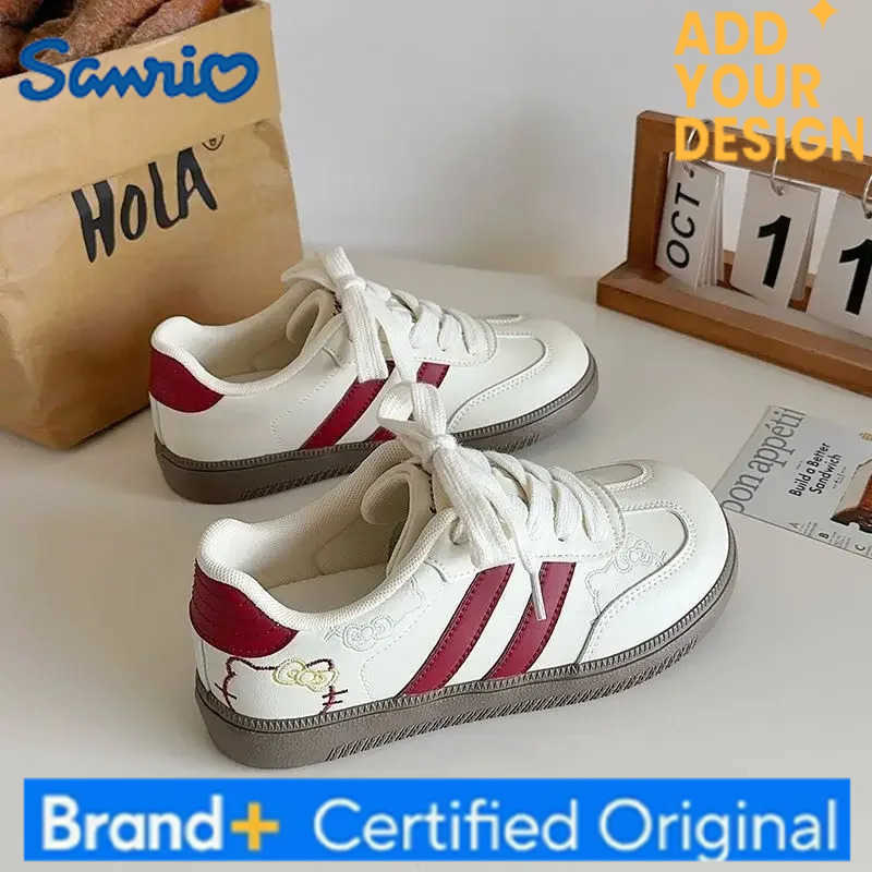 Sanrio Hello Kitty Board Shoes Cute Dopamine Originality Flat Bottomed Low Cut Shoes Fashion Comfortable Wear-resisting Casual Shoes H251223