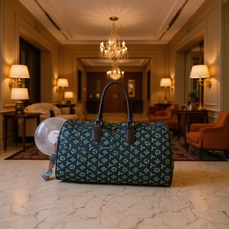 2025 New Classic Fitness Large Capacity Fashionable Trendy Printed Travel Bag For Woman and Man blue black