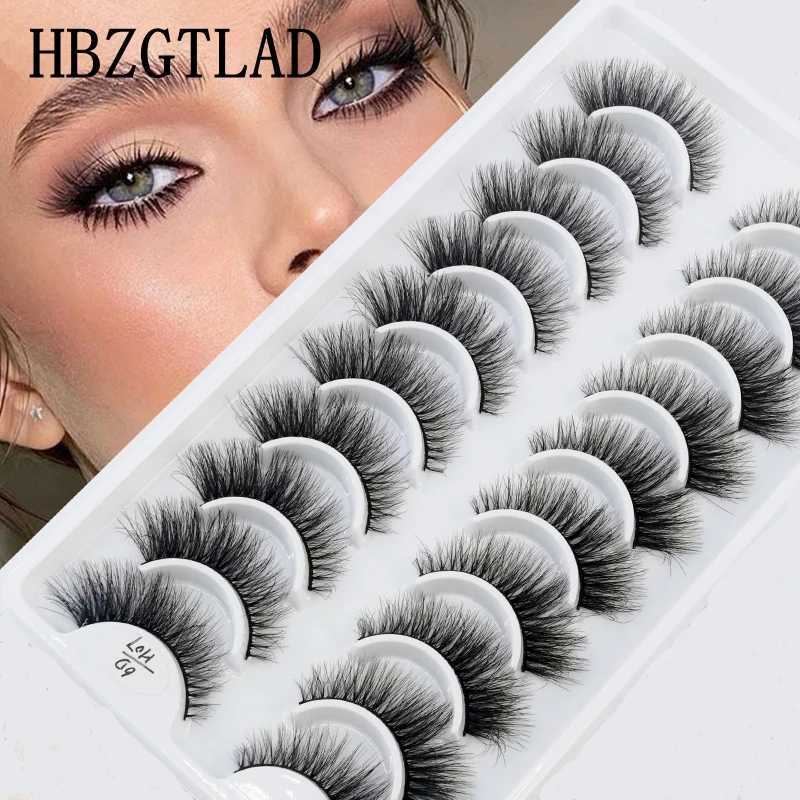 HBZGTLAD 10 Pairs 3D Faux Mink Lashes Fluffy Soft Full Thick Wispy Natural long False Eyelashes Curly lashes wholesale lashesT251223