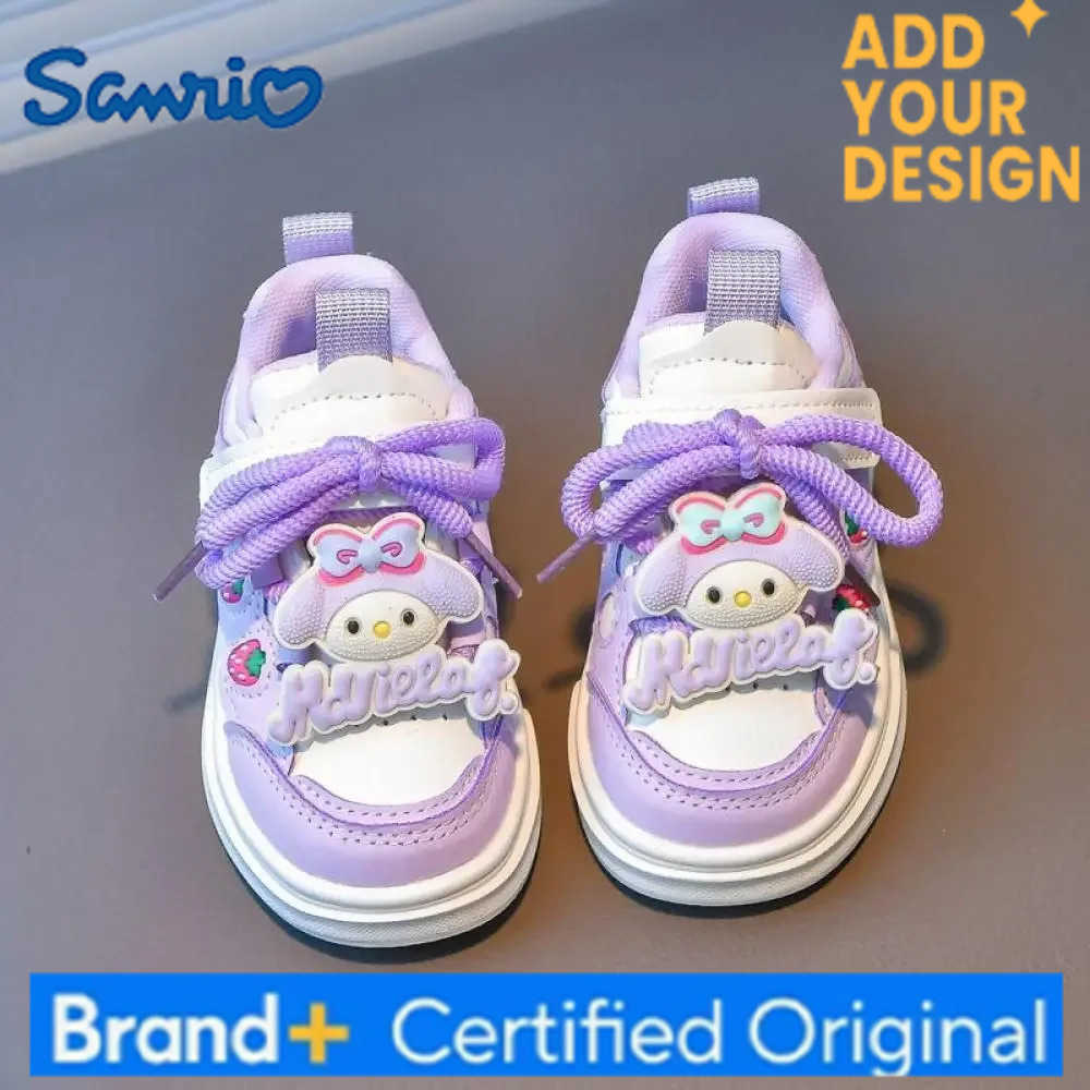 Sanrio Girls Fashion Casual Sports Shoes Cartoon Melody Print Childrens Trend Board Shoes Big Kids Anti Slip Little White Shoes H2512231