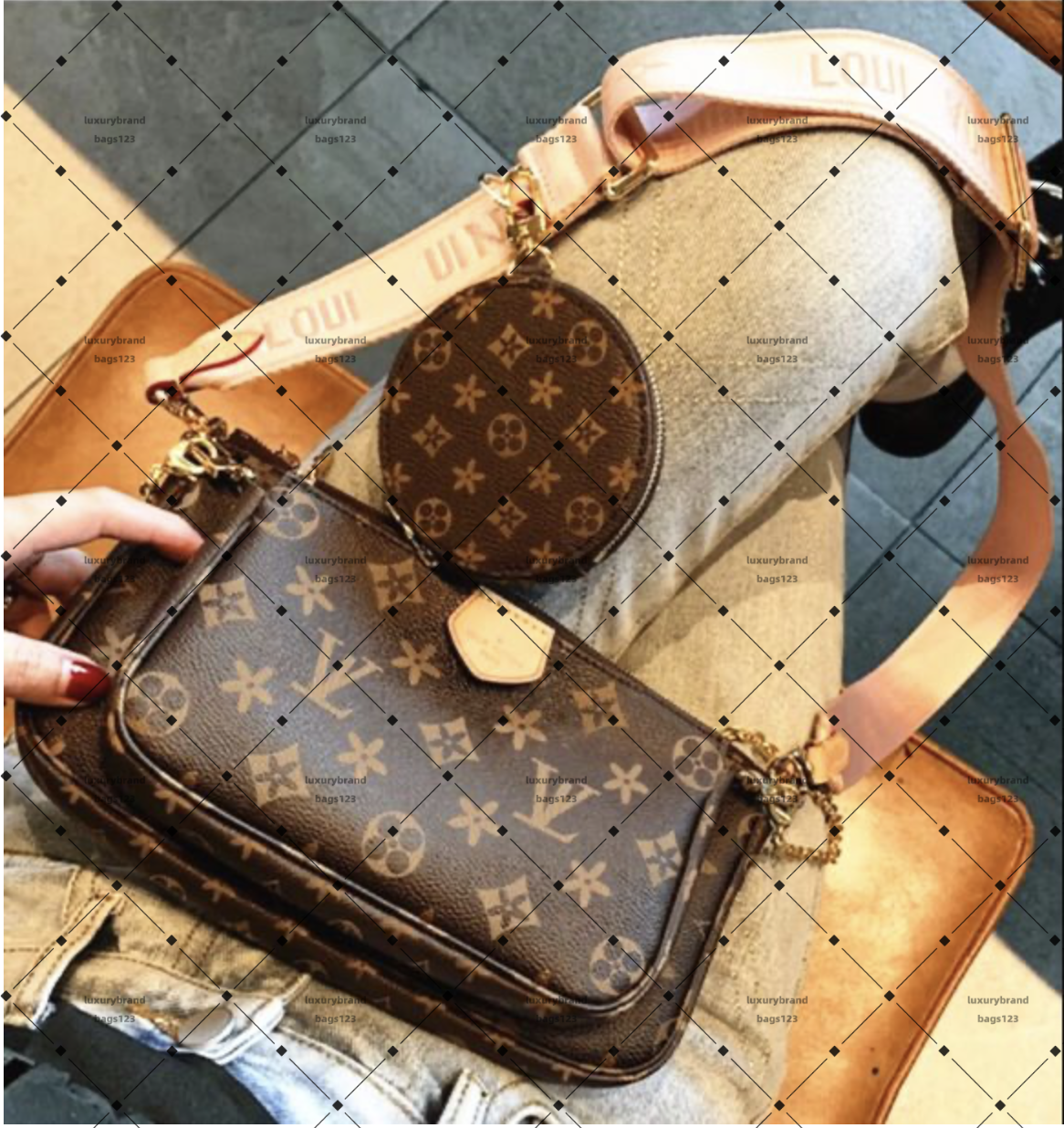 Wallets High quality old flower Three piece set Shoulder bag Womens bags Crossbody Purse Messenger Bags Handbags Flowers Designers PU Leather Handbags Brown flower