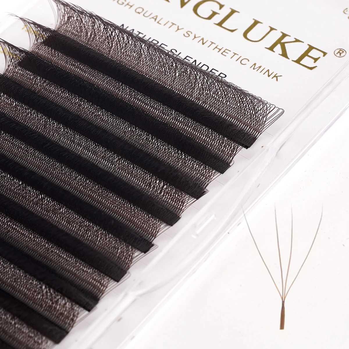 MENGLUKE Brown 4D W Shape Eyelash Extensions High Quality Individual Lashes Automatic Bloom Premade Volume FansT251223