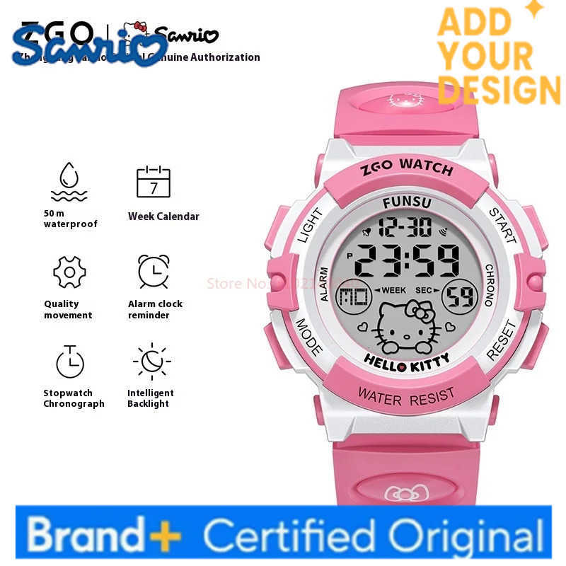Sanrio Hello Kitty Watch Sports Waterproof Luminous Digital Watch Gifts For Female Students Kawaii Kids Watch Gift Toy Watch H251223