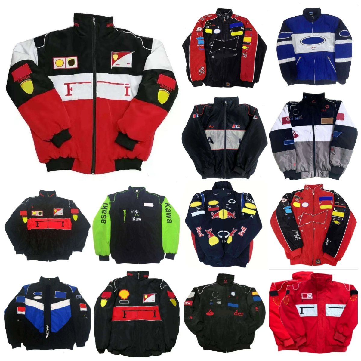 F1 Formula One Racing Jacket mens hoodies Vintage winter car Fans Oversized Full Embroidered Logo Cotton Clothing Coat Clothing Racing outerwear Windproof jacket