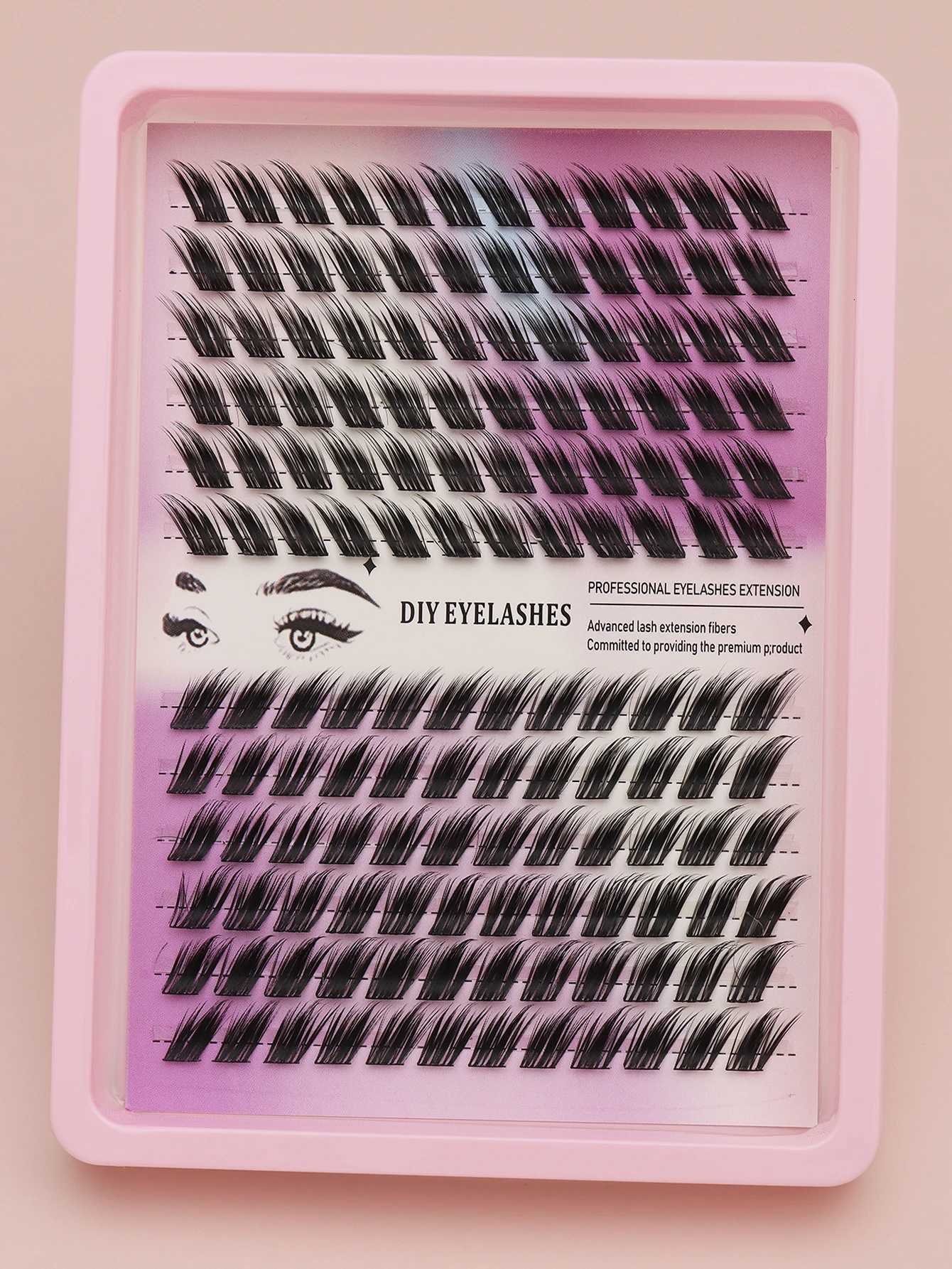 144 clusters Oblique flying fox style false eyelashes D curl individual eyelashes natural look beginners wearingT251223