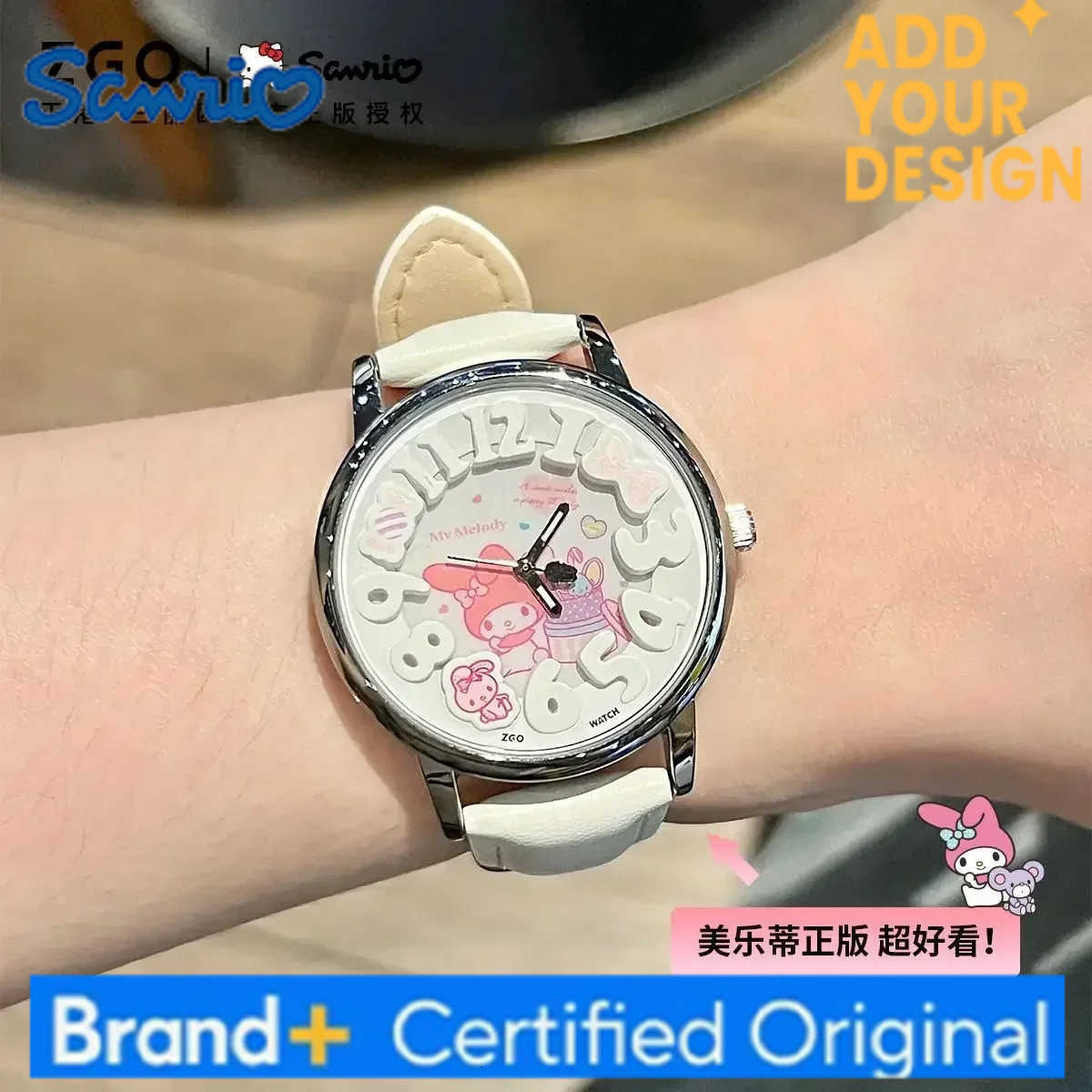 Sanrio Melody Childrens Luminous Watch Girls Ins Quartz Watches Cute Birthday Gifts H251223