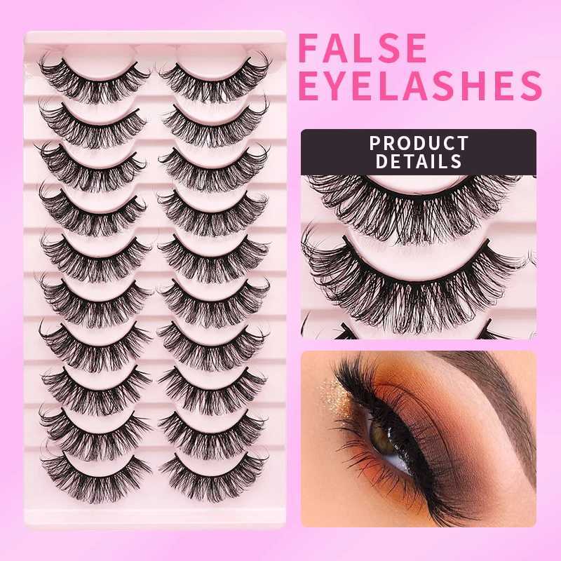 Russian Strip Lashes Makeup Lashes 25mm 3D Mink Volume Fluffy Natural False Eyelashes Thick Dramatic Mink Eyelashes WholesaleT251223