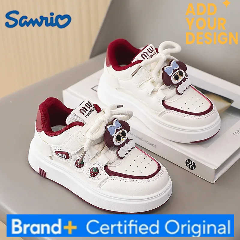 Sanrio KidsCasual Shoes Sneakers Cartoon My Melody PU Leather For Girls Anti-slip Velcro Breathable Pink Pruple Shoes Size 28-37 H2512231