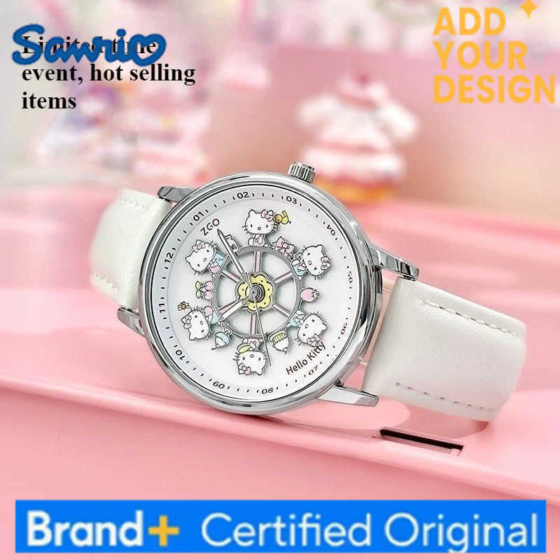 Sanrio Hello Kitty Luminous Watch Kawaii Cartoon Cute Animation Creative Exquisite Fashion Versatile Girls Quartz Watch Holiday Gift H251223
