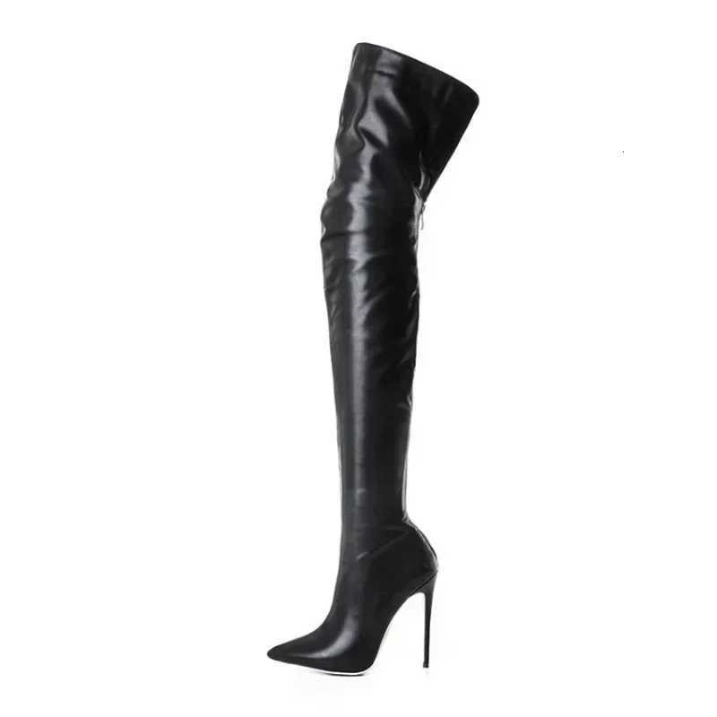 Womens Boots High Heel 11cm Over Knee Boots Large Size 34-43 Back Zipper Fashion Personality BootsT251223