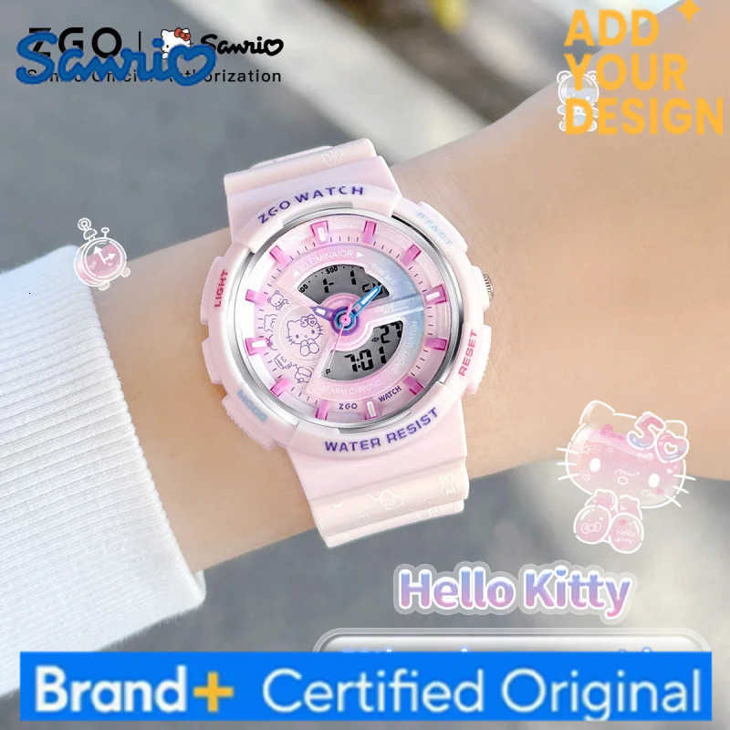 Sanrio Hello Kitty Ladies Electronic Watch Cute and Stylish Multi-functional Dual-Display Sports Digital Watch Gift 8573 H251223