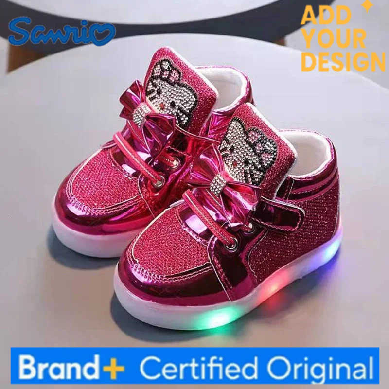 Sanrio New Disney Children Luminous Shoes Boys Girls Hello Kitty Shoes Flashing Lights Fashion Sneakers Toddler Little Kid LED Sneakers H251223