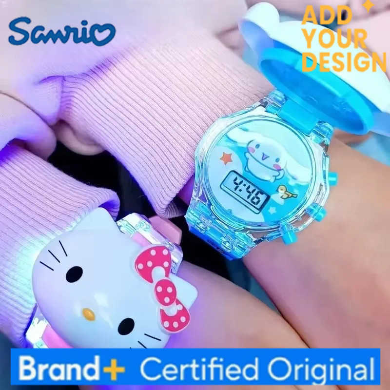 Sanrio Anime Hello Kitty Watch Kuromi Cinnamoroll with Music Silicone Strap Kawaii Wrist Watch My Melody Watch Birthday Gifts H251223