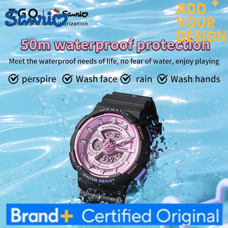 Sanrio X Kuromi Womens Watch Middle and High School Students Girls 50M Waterproof Electronic Watches Gift 8573 H251223