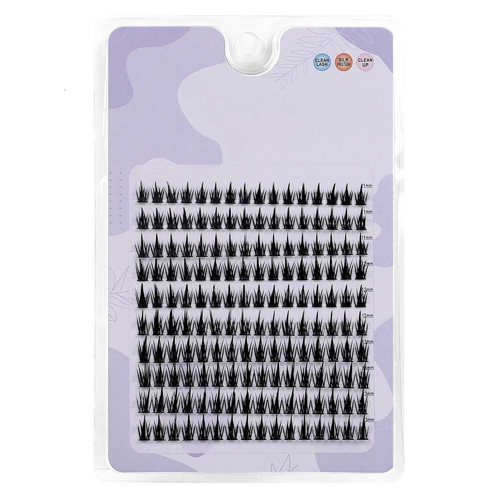 DIY Lashes Fox Eye Manga False Eyelashes Large Capacity Tapered Thick Segmented Individual Cluster Lash ExtensionsT251223