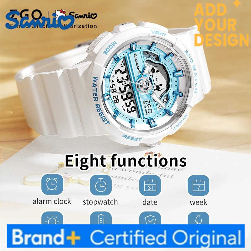 Sanrio X Cinnamoroll Electronic Watch for Schoolgirl Middle and High School Students Girls Waterproof Wristwatch Gift 863 H251223