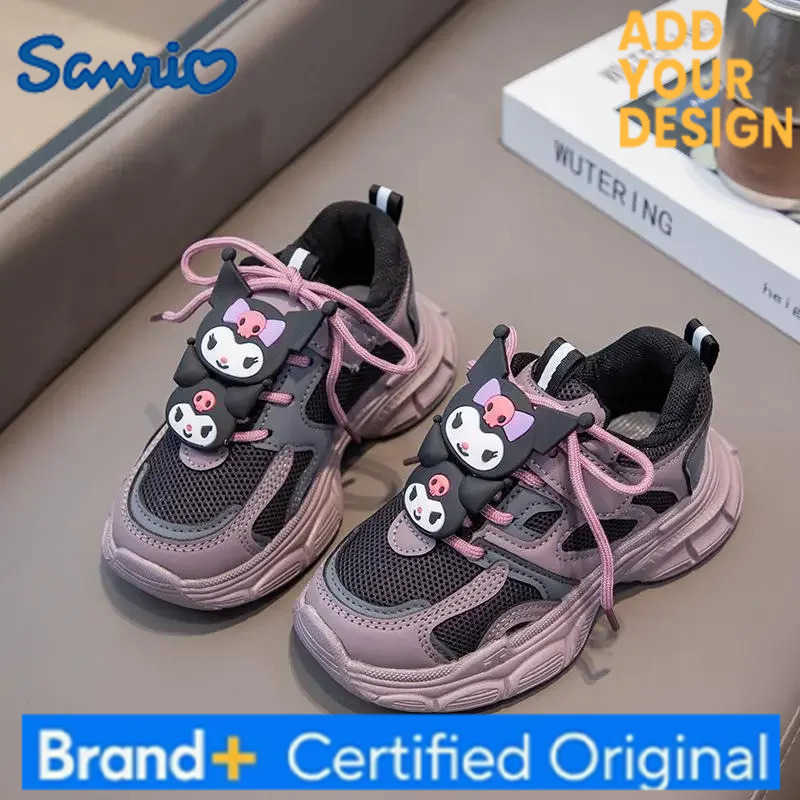 Sanrio Kuromi Girl Shoe Spring Autumn Sanrios New Anime Figure Mesh Cloth Kawaii Cartoon Child Resistant To Dirt Sneakers Breathable H251223