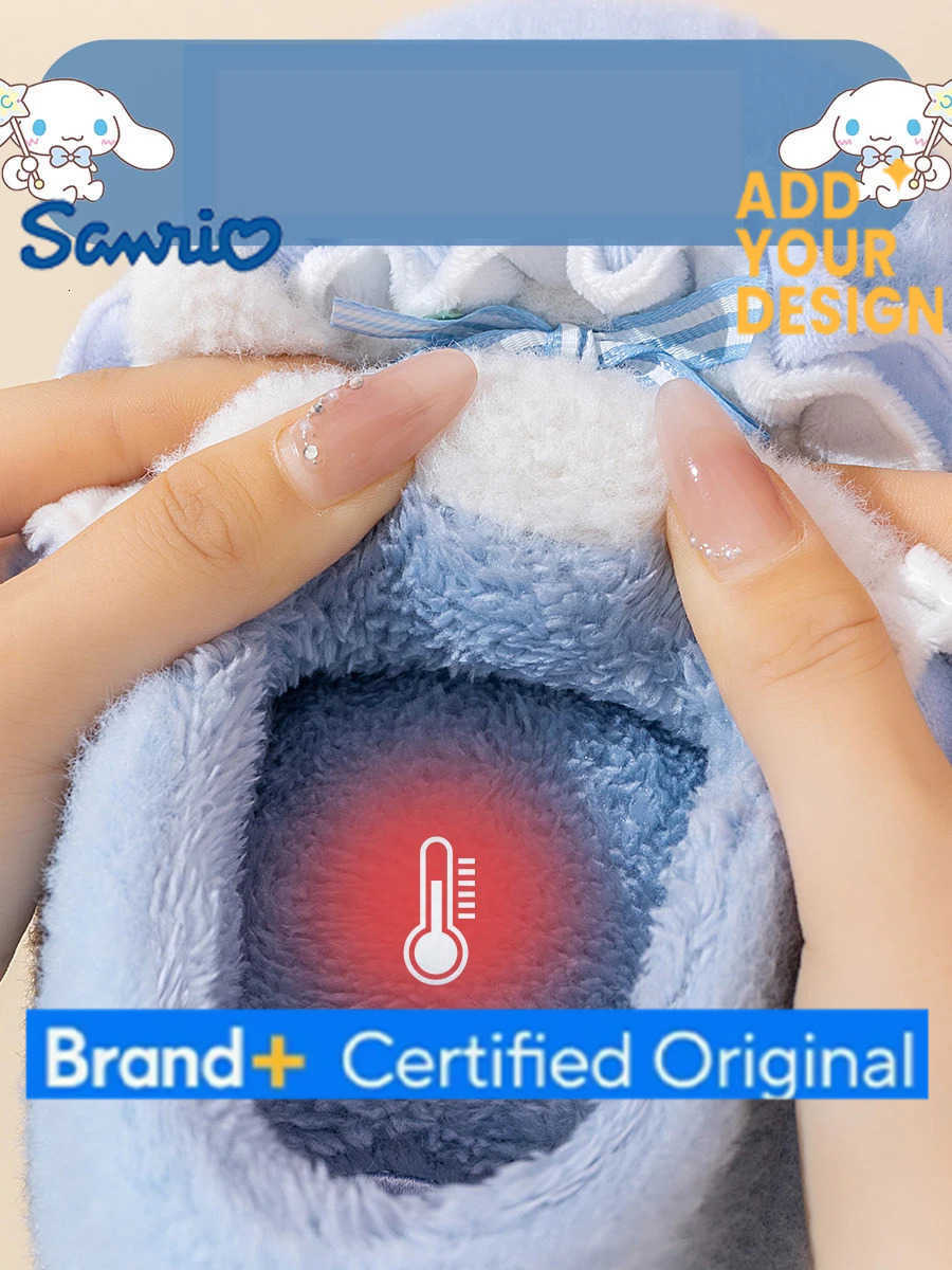 Sanrio New Winter Collection Adorable Ladies Slippers Homewear Style Cartoon-Printed Cotton Slippers Non-Slip Indoor Footwear H251223