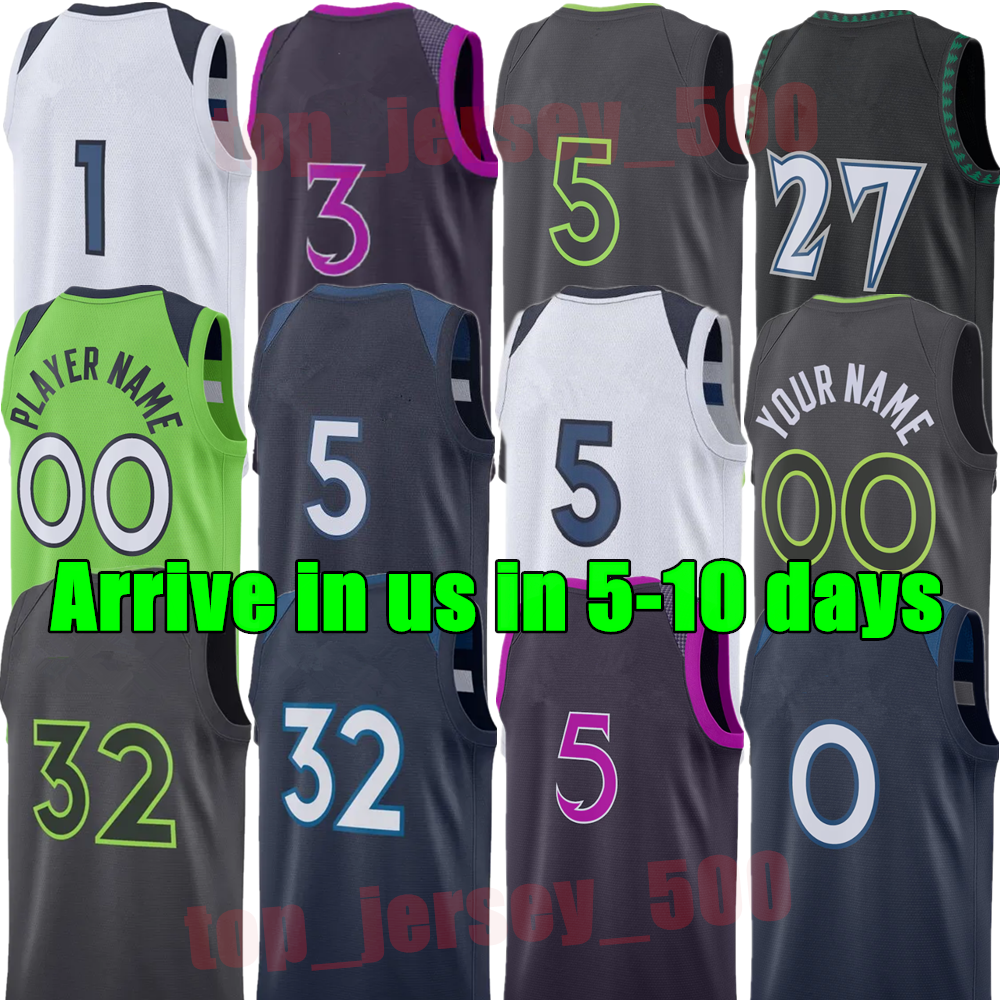 Anthony Edwards Basketball Jerseys MIN Timberwolven Naz Reid Donte DiVincenzo Julius Randle Jaden McDaniels Rudyy Gobert Conley Jaylen Clark Dillingham Jersey