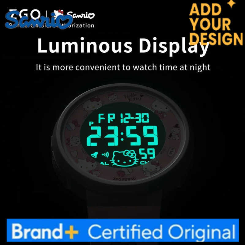 Sanrio Hello Kitty Kids Watch for Girls Cute Electronic Digital Wristwatch Waterproof and Luminous Watch Birthday Gift 8551 H251223