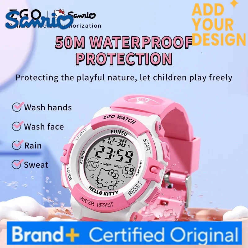 Sanrio Hello Kitty Kids Watch Girls Girl Child Primary School Student Waterproof Luminous Cute Electronic Watches Gift 3052 H251223