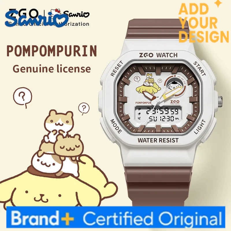 Sanrio pomporpurin kids watch for boys waterproof with night light sports digital chronograph watch 810 H251223