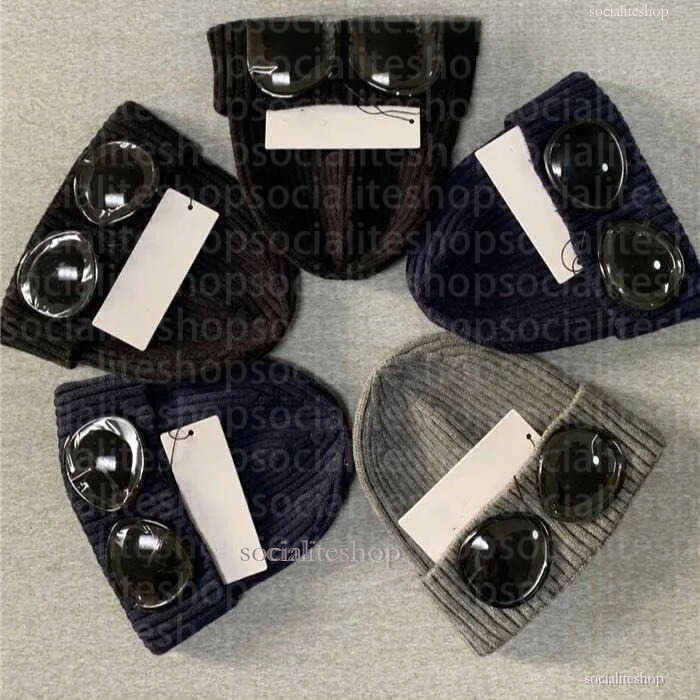 Beanies Winter Glasses Hat Men Ribbed Knit Lens Cpcompanyyyys Beanie Hip 2025 Hop Knitted Hats Caps D2a