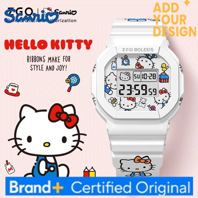 Sanrio x Hello Kitty Womens Watches Electronic Watch Sports Wristwatch Waterproof TPU Watch Strap Chronograph for Gift 8611 H251223
