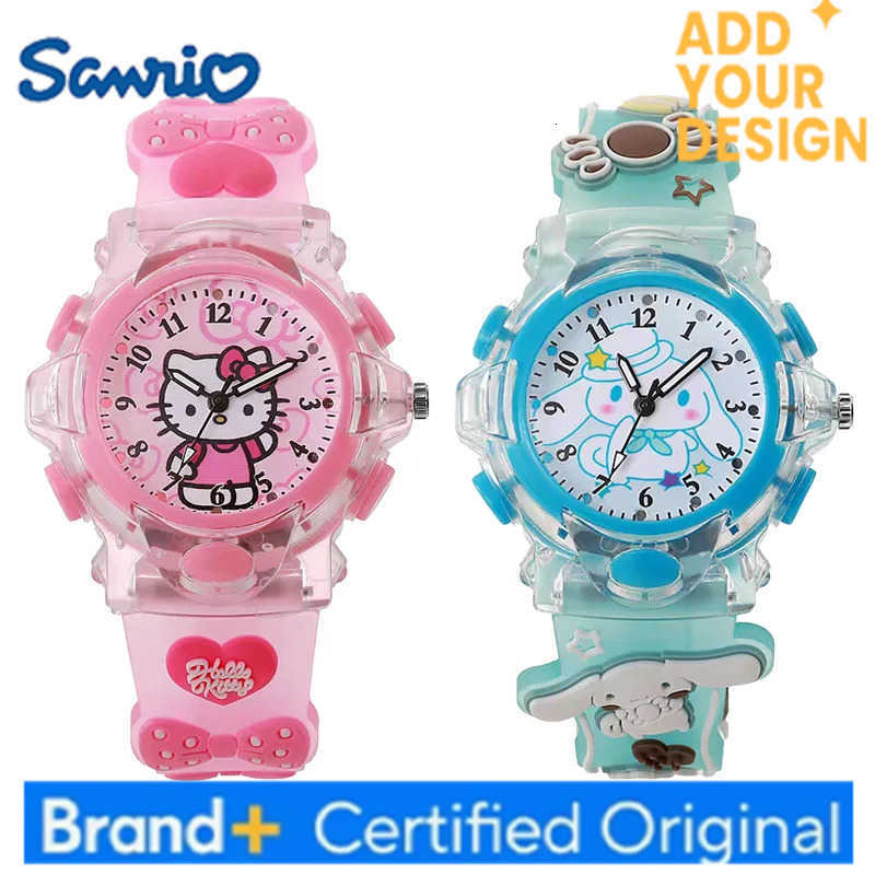 Sanrio Kawaii Watch Cinnamoroll Melody Children LED Luminous Watch Kuromi Hello Kitty Student Wrist Watch Kids Birthday Gift Toy H251223