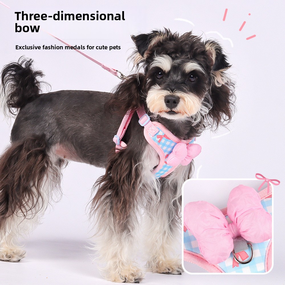 Breathable Dog Harness for Small Dogs Bichon Teddy Pet Leash Outdoor Walking Comfortable Adjustable