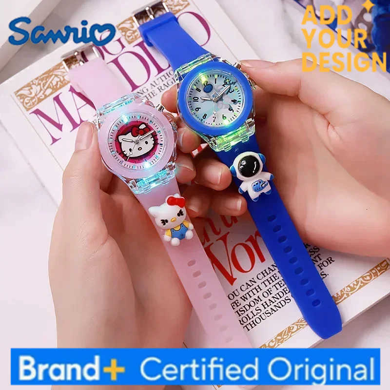 Sanrio Disney Fashion Minnie Childrens Watch Mickey Mouse Childrens Flash Light Cartoon Figure Doll Boys Girls Birthday Gifts H251223