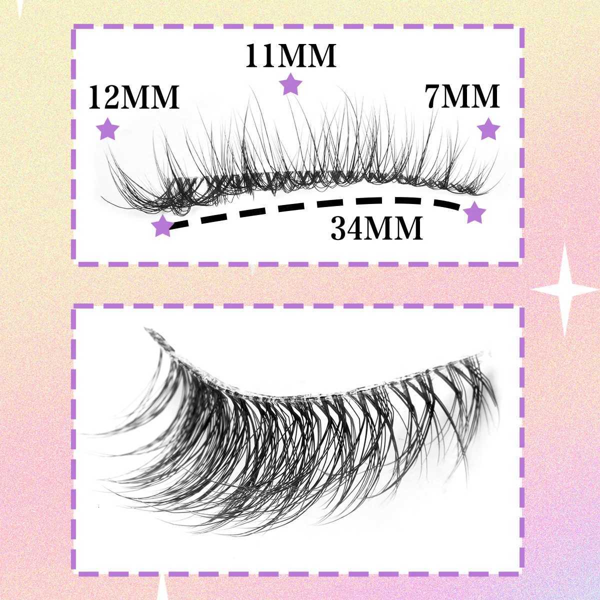 Cat Eye lashes 3/10 Pairs Fox Eyelashes Extension Natural Soft 3D Mink Lashes Fluffy Reusable Fake Eyelashes Makeup faux CilsT251223