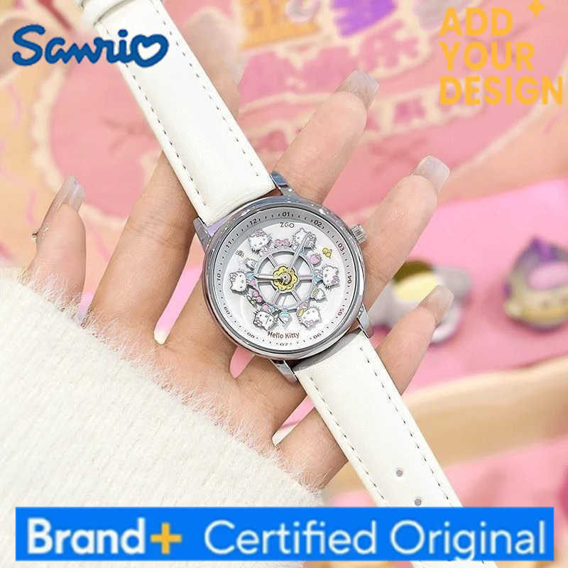 Sanrio Hello Kitty Luminous Watch Kawaii Cartoon Cute Animation Creative Exquisite Fashion Versatile Girls Quartz Watch Holiday Gift H251223