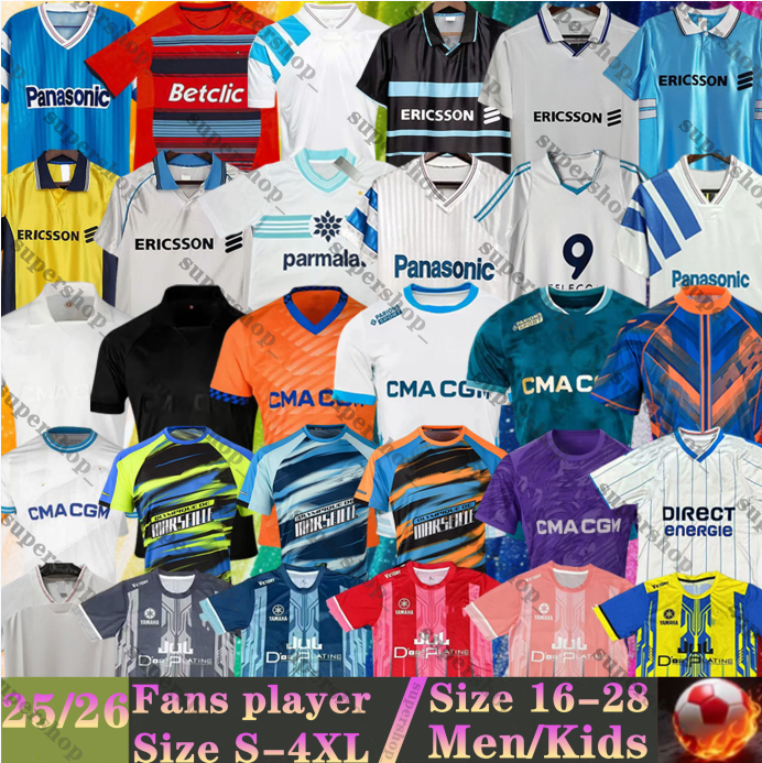 11 12 retro marseilL e soccer jerseys 1990 1991 92 93 98 99 DROGBA BOLI 2000 2003 2004 05 06 Classic vintage Football Shirts PAYET REMY PIRES Maillot de foot Papin Waddle