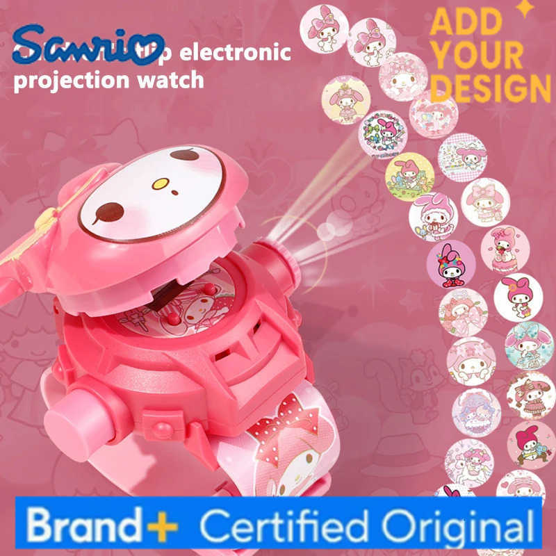 Sanrio 3D Projection Digital Watch Cinnamoroll Kuromi Melody Cartoon LED Silica Watchband Electronic Watches Kids Gift Birthday Present H251223