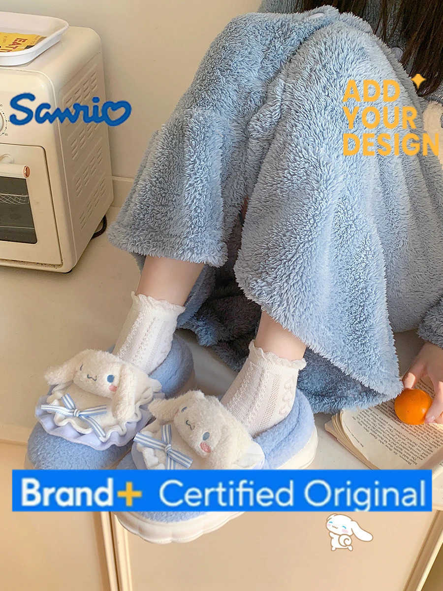 Sanrio New Winter Collection Adorable Ladies Slippers Homewear Style Cartoon-Printed Cotton Slippers Non-Slip Indoor Footwear H251223