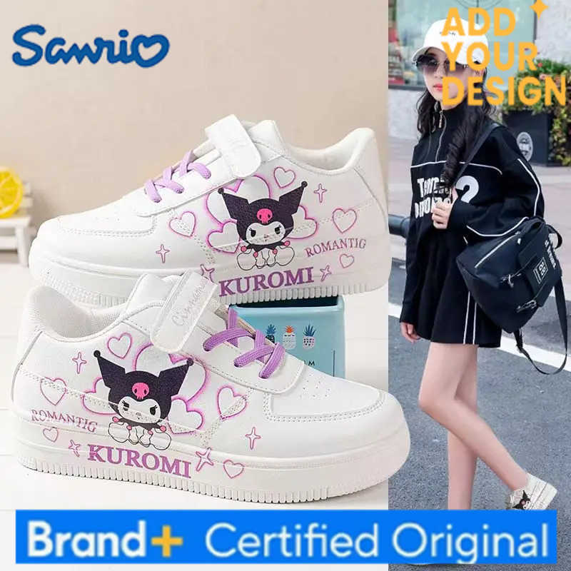 Sanrio Cinnamoroll Girls Sneakers Flat Kawaii Kuromi Casual Shoes Spring and Autumn Student Running Shoes Kids Board Shoes Gift H251223