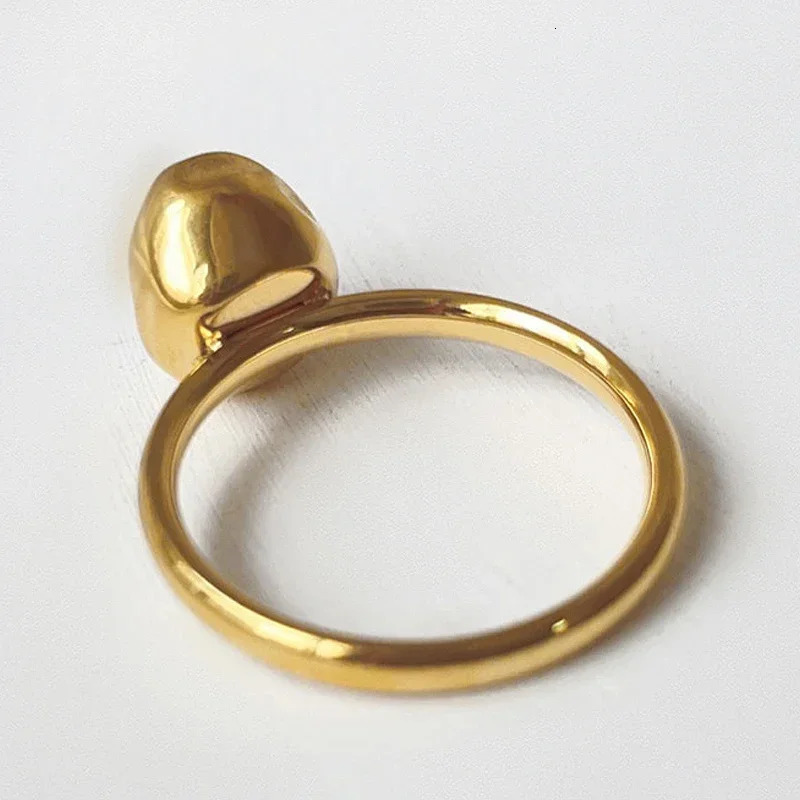 Natural Freshwater Pearl Rings For Women Stainless Steel Tarnish Free Gold Color Baroque Pearl Ring 251211