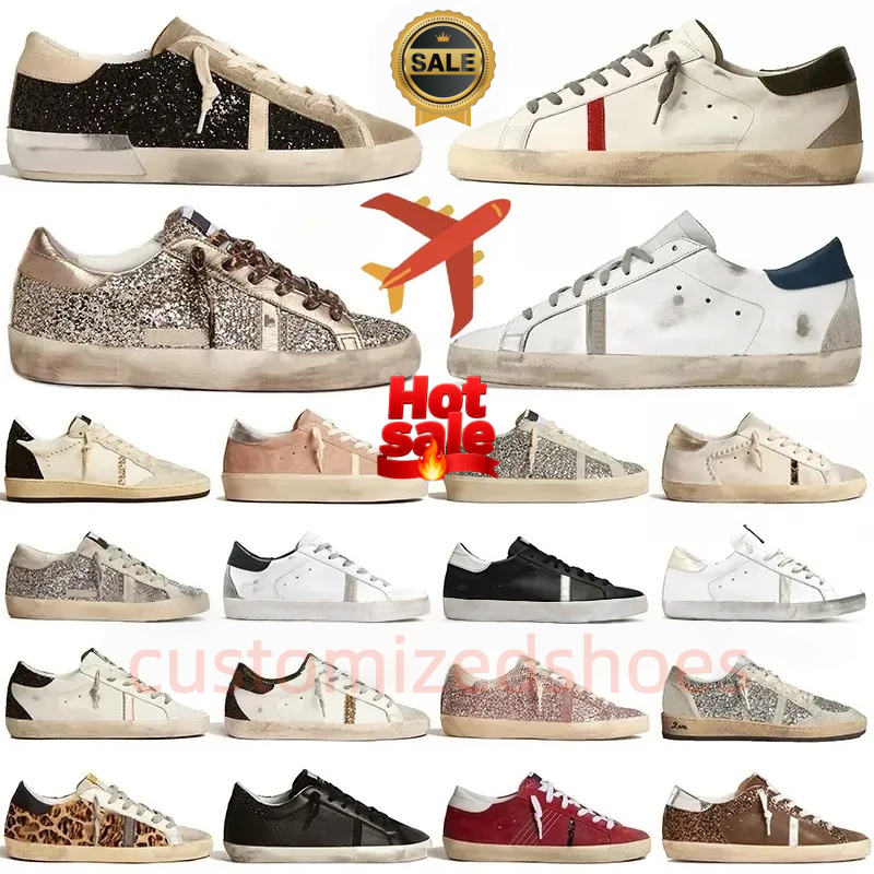Designer shoes Sneakers mena s designer shoes dirty 2024 Loafers Super-star Shoes Leather Italy Dirty Old Shoe Brand Women Men Black White Ball Star Trainers ua as 35-46