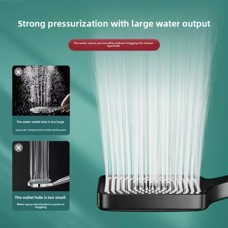 New Square Adjustable Shower Head 4 Modes Rainfall Shower Large Flow Showerhead High Pressure Water Saving Shower Mixer Bathroom Accessories